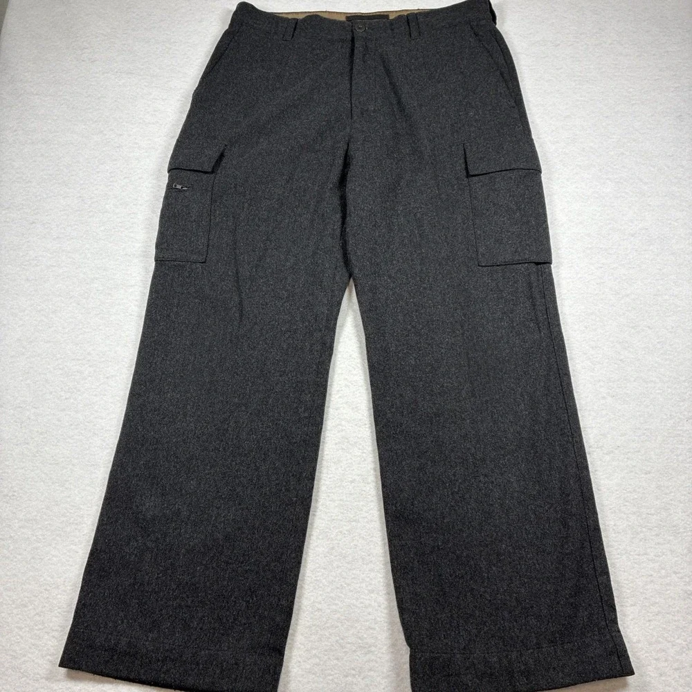 Vintage Banana Republic Dawson Wool Cargo‎ Pants Y2K Mens 36x32 Charcoal Gray
